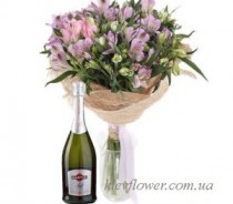 Bouquet of Alstroemerias + Martini Asti